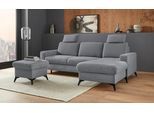Ecksofa HOME AFFAIRE "Lolland L-Form", blau (blaugrau), B:250cm H:88cm T:162cm, Struktur imprägniert - feucht abwischbar (100% Polyester);Struktur Flausch (90% Polyester, 10% Polyamid);Luxus-Microfaser ALTARA NUBUCK (100% Polyester), Sofas, Ecksofa, Wahlweise mit Bettfunktion und Bettkasten, Federkern