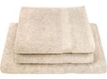 Handtuch Set DYCKHOFF "Deep Harmony Comfort", beige (natur), 3 Stk., Frottier, Frottier, Obermaterial: 85% Baumwolle, 15% Hanf, Handtuch-Sets, Handtuch Set, 15% Hanf;2 Handtücher (50x100cm), 1 Duschtuch (70x140cm)