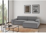 Ecksofa TRENDMANUFAKTUR "Graz, wahlweise mit Sitzvorschub und Bettkasten, L-Form, Breite 246 cm", braun (schlamm), B:246cm H:73cm T:162cm, 100% Polyester, Sofas, Ecksofa, in Cord-, haustierfreundlichem LEO Struktur- oder LUMOS-3D-Bezug