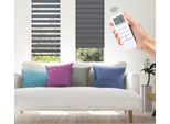 Elektrisches Rollo GOOD LIFE "Aline - SMART HOME" Gr. 5, grau (anthrazit, weiß, weiß), B:70cm H:150cm, Kunststoff, Metall, Polyester, Rollos, Elektrisches Rollo, mit Fernbedienung