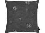 Dekokissen APELT "5842", silber (anthrazit, silberfarben, sterne), B:40cm L:40cm, Polyester, Dekokissen_Sitzkissen_Kissenhüllen, Dekokissen