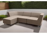 Ecksofa DOMO COLLECTION "Sonna, individuell zusammenstellbar L-Form", braun, B:279cm H:77cm T:103cm, 100% Olefin, Sofas, Ecksofa, Gartenlounge-Set oder Einzelelemente, Outdoor
