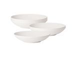 Schale VILLEROY & BOCH "Schalen flach Manufacture Rock Blanc ø 23,5 cm 6er Set weiß", weiß, Schüsseln, Schale