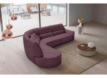Ecksofa EGOITALIANO "Puffy, extravagant & edel, Retro Designsofa, hoher Sitzkomfort, L-Form", lila (plum), B:330cm H:88cm T:205cm, Sofas, Ecksofa, mit Ottomane, wahlweise mit und ohne elektrischer Relaxfunktion