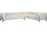 Chesterfield-Sofa HOME AFFAIRE "Amaury L-Form", beige, B:323cm H:75cm T:264cm, Struktur (100% Polyester);Samtoptik (100% Polyester), Sofas, Chesterfield-Sofa, großes Ecksofa, Chesterfield-Optik, Breite 323 cm, Fußfarbe wählbar