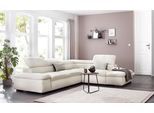 Ecksofa HOME AFFAIRE "Alberto L-Form", beige (creme), B:272cm H:73cm T:226cm, 100% Polyester;Luxus-Microfaser weich (9)0% Polyester / 10% Polyamid;Luxus-Microfaser Vintageoptik (100% Polyester);Microfaser Antiklederoptik (100% Polyester), Sofas, Ecksofa, mit Kopfteilverstellung, wahlweise mit Bettfunktion