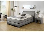 Boxspringbett HOME AFFAIRE "Rocklin", grau (grau, anthraz), B:152cm L:217cm, Komplettbetten, Boxspringbett, in H2, H3 oder H4 erhältlich