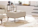 Polsterhocker W.SCHILLIG "run", beige (elfenbein z73), B:75cm H:46cm T:60cm, Longlife Xtra-Leder Z73: Naturwalkleder der Luxusklasse aus den erlesensten Rohhäuten. Hautstärke 1, 1 – 1, 3 mm;ROHLEDER Chenille-Flachgewebe Q2 W77 (68% Polyacryl, 32% Polyester);Stoff S37 (100% Polyester), Hocker, Polsterhocker, mit Holzsockel, Füße in Bronze pulverbeschichtet, Breite 75 cm