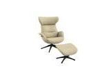 Relaxsessel FLEXLUX "Fernsehsessel More, ergonomisch, drehbar, robuster Fuß, Scandi", beige (sandy beige), B:90cm H:107cm T:89cm, 100% Polyester, Sessel, Relaxsessel, Premium Komfort, Rücken- & Kopfteilverstellung, drehbar, Fuß schwarz