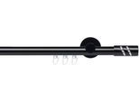 Gardinenstange LIEDECO "Innenlaufgarnitur 20 mm Piano Boston" Gr. 4, schwarz, L:240cm Ø:20mm, Metall, Gardinenstangen, Gardinenstange, Gardinenstange Komplett