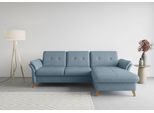 Ecksofa SIT & MORE "Göteborg", blau (eisblau), B:268cm H:90cm T:176cm, Sofas, Ecksofa, Sitztiefenverstellung und Federkern, wahlweise mit Bettfunktion