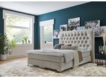 Boxspringbett "Ronja", beige (creme), B:168cm L:216cm, Bezug Bett: Samtvelours (100% Polyester);Bonnell-Federkernmatratze: Jersey (100% Polyester);Topper: Jersey (100% Polyester), ATLANTIC HOME COLLECTION, Komplettbetten, Boxspringbett, mit Topper und extra hohem Kopfteil