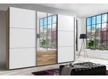 Schwebetürenschrank WIMEX "Magic by fresh to go", braun (plankeneiche nachbildung, weiß), B:300cm H:216cm T:65cm, Schränke, Schwebetürenschrank