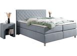 Boxspringbett HOME AFFAIRE "Bernard, in verschiedenen Breiten", blau (mittelblau), B:188cm L:208cm, Komplettbetten, Boxspringbett, inkl. Topper, Matratze in H2, H3 oder H4 erhältlich