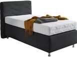 Boxspringbett "Sigma", schwarz, B:115cm L:210cm, Bezug Bett: Microvelours (100% Polyester) oder Feinstruktur (100% Polyester);Bezug Bonnell-Federkernmatratze: 100% Polyester;Bezug Kaltschaummatratze: 100% Polyester;Bezug Tonnentaschenfederkernmatratze: 80% Baumwolle, 20%Polyester, WESTFALIA SCHLAFKOMFORT, Komplettbetten, Boxspringbett