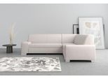 Ecksofa DOMO COLLECTION "Anzio in kubischer Formensprache, flache Armlehnen, L-Form", beige (creme), B:259cm H:85cm T:191cm, Sofas, Ecksofa, Wahlweise mit Bettfunktion und Federkern für hohen Sitzkomfort