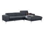 Ecksofa W.SCHILLIG "piedroo, Designsofa mit tollem Sitzkomfort, bequem und elegant, L-Form", blau (marine r66), B:303cm H:70cm T:193cm, Chenille-Flachgewebe R66 (85% Polyester, 15% Nylon), Sofas, Ecksofa, Kopfteilverstellung, wahlweise mit Sitztiefenverstellung, Breite 303cm