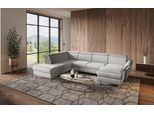 Wohnlandschaft HOME AFFAIRE "Calypso U-Form", grau (hellgrau), B:334cm H:85cm T:227cm, 100%Polyester, Sofas, Wohnlandschaft, wahlweise mit motorischer Relaxfunktion