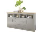 Sideboard HOME AFFAIRE "CHAMBORD", grau (lichtgrau), B:198cm H:104cm T:44cm, Sideboards, Sideboard, Breite ca. 198 cm