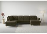 Wohnlandschaft SIT & MORE "Göteborg", grün (khaki), B:327cm H:90cm T:226cm, Sofas, Wohnlandschaft, inkl. Sitztiefenverstellung, wahlweise mit Bettfunktion & Bettkasten