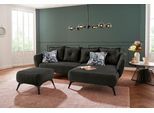 Ecksofa HOME AFFAIRE "Baggio romantische Polsterecke, bequem, Breite 277 cm, L-Form", grau (anthrazit), B:277cm H:80cm T:162cm, Sofas, Ecksofa, Zierkissen inklusive, schwarze Metallfüße