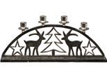 Adventsleuchter CREATIV HOME "Weihnachtslandschaft für 4 Stabkerzen", silber, B:50cm H:21cm T:3cm, Kerzenhalter, Adventsleuchter, im modernen Design