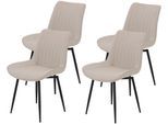 Drehstuhl HELA "Vierfußstuhl BERGEN", beige (beige, schwarz, beige), B:54cm H:85cm T:63cm, Metall, Polyester, Stoff, Stühle, Drehstuhl, Esszimmerstuhl, XL-Sitzbreite, 360 drehbar