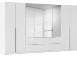 Drehtürenschrank OTTO HOME "Kleiderschrank Schrank Garderobe AGORDO mit Dekor- oder Hochglanzfront", weiß (alpinweiß), B:360cm H:229cm T:54cm, Holzwerkstoff, Schränke, Drehtürenschrank, mit Außenschubkästen, in 7 Breiten und 2 Höhen MADE IN GERMANY