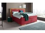 Boxspringbett HOME AFFAIRE "Cup", rot (bordeaux), B:230cm L:206cm, Bezug: Luxus-Microfaser (100% Polyester);Bezug: Microfaser (100% Polyester), Komplettbetten, Boxspringbett, mit Massivholzrahmen, mit Topper, in 2 Härtegraden, in 3 Breiten