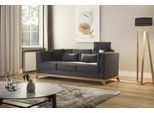 3-Sitzer HOME AFFAIRE "Viva", grau (anthrazit), B:213cm H:84cm T:93cm, 100% Polyester, Sofas, 3-Sitzer, mit Holzrahmen aus Eiche
