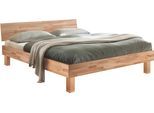 Holzbett HASENA "Forti", beige (kernbuche natur, geölt, kernbuche natur, geölt), B:206cm H:36cm L:214cm, Kernbuche massiv, Betten, Holzbett, Fußhöhe 20 cm