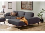 Ecksofa W.SCHILLIG "run, Designsofa mit tollem Sitzkomfort, bequem, L-Form", grau (anthrazit w82), B:319cm H:88cm T:178cm, Longlife Xtra-Leder Z73: Naturwalkleder der Luxusklasse aus den erlesensten Rohhäuten. Hautstärke 1, 1 – 1, 3 mm;ROHLEDER Jacquard-Flachgewebe Q2 W60 (63% Polyester, 37% Polyacryl);ROHLEDER Chenille-Flachgewebe Q2 W77 (68% Polyacryl, 32% Polyester);Stoff S37 (100% Polyester),