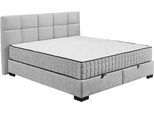 Boxbett ED EXCITING DESIGN "Nagol", grau (hellgrau), B:185cm L:214cm, 100% Polyester, Komplettbetten, Boxbett, mit Bettkasten, mit Wendematratze, erhältlich in verschiedenen Breiten