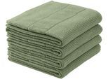 Handtücher SCHIESSER "Turin aus 100% Baumwolle in dezenter Reiskornoptik", grün, B:50cm L:100cm, Frottier, Frottier, Handtücher, Handtücher, MADE IN GREEN by OEKO-TEX