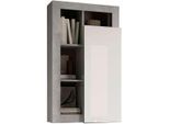 Hängevitrine HOME AFFAIRE "Hamburg, Breite 69 cm", weiß (weiß, beton, optik), B:69cm H:126cm T:30cm, Schränke, Hängevitrine, Höhe 126 cm