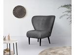 Sessel "Dinah", grau (anthrazit), B:84cm H:92cm T:83cm, 100% Polyester, LEGER HOME BY LENA GERCKE, Sessel, Sessel, Knopfheftung im Rücken, wahlweise mit oder ohne Hocker
