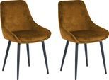 Polsterstuhl SIT, gelb (gelb, schwarz, schwarz, gelb), B:48cm H:84cm T:57cm, Metall, Polyester, Stühle, Polsterstuhl, glamouröser Bezug in Samtoptik