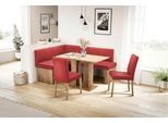 Eckbank MASSIVLINE & MORE "Anna 2", rot (rot, holzwerkstoff golden oak), B:130cm H:83cm T:169cm, Holzwerkstoff, Kunstleder, Sitzbänke, Eckbank, Breite 169 cm
