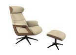 Relaxsessel FLEXLUX "Rücken u. Kopfverstellung, ergonomisch, Airchannels, klasse Komfort", beige (sandy beige), B:83cm H:70cm T:125cm, 100% Polyester, Sessel, Relaxsessel, Rücken- & Kopfteilverstellung, Drehbar, Armlehne Walnuss, Fuß Schwarz