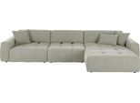Ecksofa 3C CANDY "Yoshy mit Komfortfunktionen, modern und bequem, L-Form", silber, B:378cm H:74cm T:200cm, 100% Polyester, Sofas, Ecksofa, Zwei verschiedene Sitztiefen durch verstellbare Rückenlehne