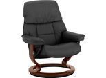 Relaxsessel STRESSLESS "Ruby", schwarz (schwarz paloma), B:79cm H:98cm T:76cm, Leder BATICK: BATICK ist ein leicht korrigiertes, durchgefärbtes und genarbtes Möbelleder, bei dem die meisten Unebenheiten und Spuren in der Regel entfernt wurden.;Leder PALOMA: PALOMA ist ein durchgefärbtes Semianilin-Möbelleder mit natürlicher Narbung., Sessel, Relaxsessel, mit Classic Base, Größe M, Gestell Eiche, W