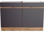 Spülenschrank KOCHSTATION "KS-Riesa", grau (matt grau), B:120cm H:82cm T:60cm, Holzwerkstoff, Schränke, Spülenschrank, Breite 120 cm, MDF-Fronten