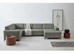 Wohnlandschaft OTTO HOME "Grazzo, aktuelle Steppung im Sitz, viel Platz, U-Form, Breite 332cm", grau (taupe), B:332cm H:80cm T:199cm, 100% Polyester (recycelt), Sofas, Wohnlandschaft, hochwertige Stoffe aus recyceltem Material, Steppung im Sitzbereich