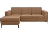 Ecksofa "LOOKS VII L-Form", braun (messing), B:214cm H:82cm T:146cm, 100% Polyester, LOOKS BY WOLFGANG JOOP, Sofas, Ecksofa, klare Linien, edles Design