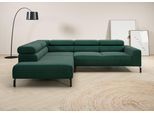 Ecksofa HOME AFFAIRE "Antonelli, L-Form, inkl. Kopfteilverstellung, Breite 276 cm", grün, B:276cm H:71cm T:219cm, 95% Polyester, 5% Nylon, Sofas, Ecksofa, mit elektrischer Sitztiefenverstellung, in Feincord, grün
