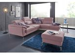 Ecksofa SIT & MORE "Percy L-Form", rosa (altrosa), B:270cm T:235cm, Sofas, Ecksofa, 15 cm Fußhöhe, Sitztiefenverstellung, wahlweise in 2 Fußfarben