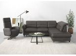 Ecksofa SIT & MORE "Grenoble L-Form mit Federkern", grau (anthrazit), B:247cm H:85cm T:222cm, Sofas, Ecksofa, wahlweise mit Bettfunktion, Bettkasten, Arm- und Kopfteilverstellung