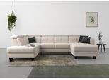 Wohnlandschaft SIT & MORE "Belluci U-Form", grau (elephant), B:321cm H:85cm T:195cm, Sofas, Wohnlandschaft, Kopfteilverstellung und Federkern, wahlweise mit Bettfunktion