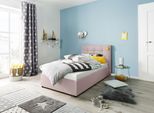 Polsterbett HOME AFFAIRE "Endres", rosa (flamingo), B:103cm L:210cm, imgrägnierte Struktur (100% Polyester), Betten, Polsterbett, mit Bettkasten, wahlweise ohne Matratze/Lattenrost oder incl. Matratze