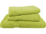 Handtuch Set DYCKHOFF "Siena", grün (apfel), 3 Stk., Frottier, Frottier, Obermaterial: 100% Baumwolle, Handtuch-Sets, Handtuch Set, mit Bordüre; 2 Handtücher (50x100cm), 1 Duschtuch (70x140cm)
